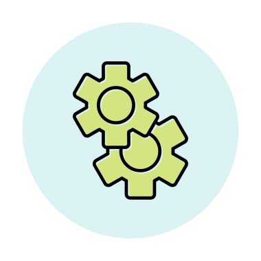 Gears'ı web simgesi, vektör çizim 