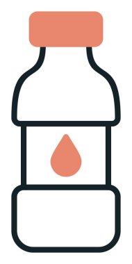 su şişesi simgesi, vektör illüstrasyonu    