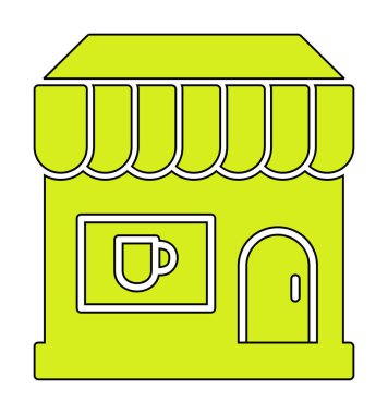 Kafe ikonu vektör illüstrasyonu