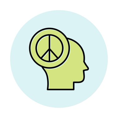 kafa simgesi barış sembolü, vektör illüstrasyonu basit tasarım