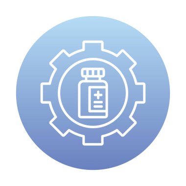 İlaç şişesi simgesi, vektör illüstrasyonu basit tasarım