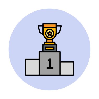 Kazanan podyum düz vektör simgesi. 