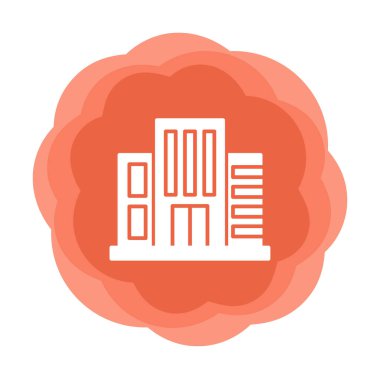 Otel binası ikon vektör illüstrasyonu                 