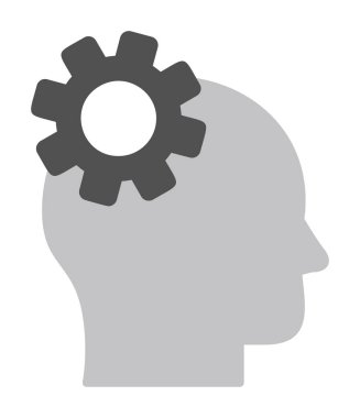 Düşünen baş simgesi, vektör çizimi basit tasarım