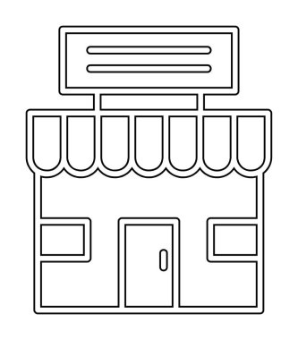 dükkan simgesi, vektör illüstrasyonu basit tasarım