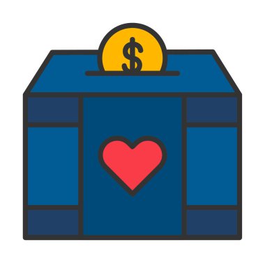 Charity Kutu vektör simgesi 