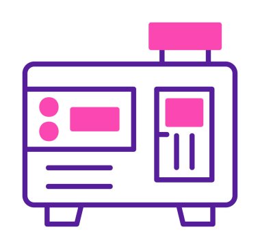 Elektrik jeneratörü çizgi simgesi biçimi, vektör illüstrasyon tasarımı