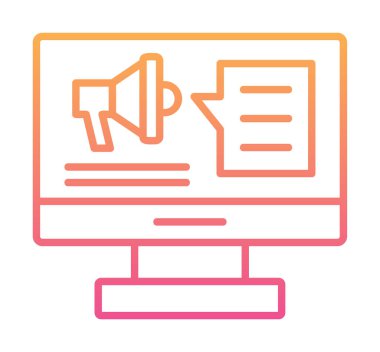 bilgisayar monitörü ve megafon, Dijital Kampanya konsept vektörü