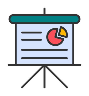 Düz Pie Grafik ikon vektör çizimi