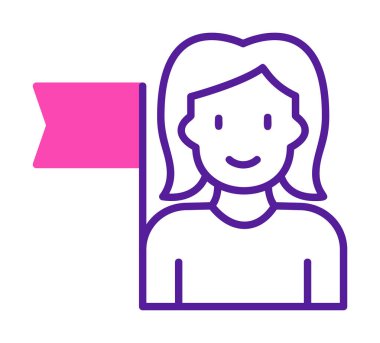 Bayrağı olan insanlar, tasarım vektörü illüstrasyonunda feminizm 