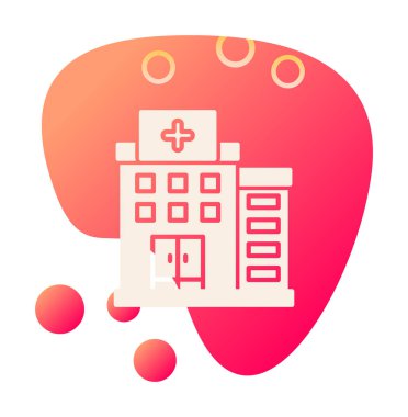 Hastane simgesi, vektör illüstrasyonu