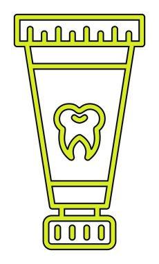 Basit diş macunu simgesi, vektör illüstrasyonu