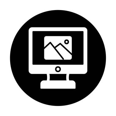 Comoputer galeri simgesi, vektör illüstrasyonu