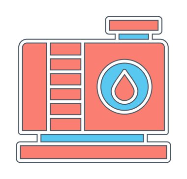 Fabrika tankı simgesi, vektör illüstrasyonu