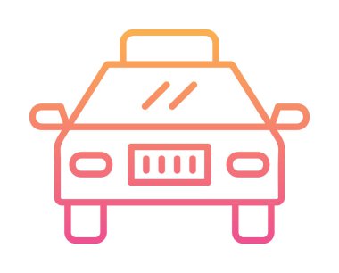 Basit taksi arabası simgesi, vektör illüstrasyonu