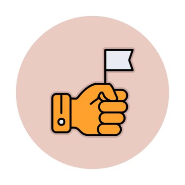 Bayrak tutan el, vektör