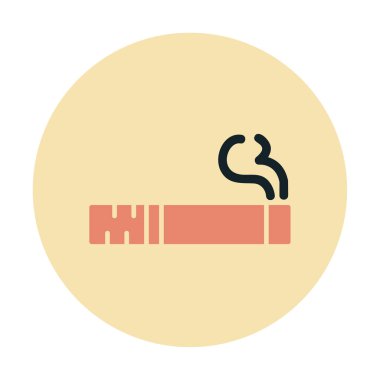 sigara duman simgesi, satır biçimi, vektör illüstrasyonu