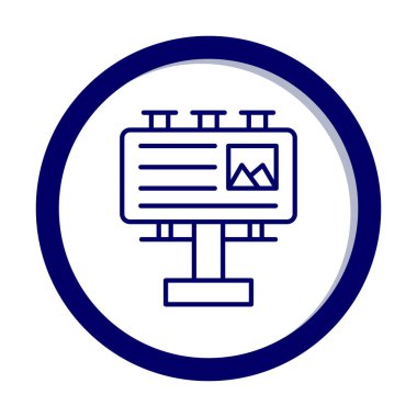 Billboard simgesinin vektör illüstrasyonu 