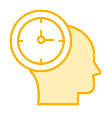 İnsan kafası ikonlu saat. vektör illüstrasyonu                          