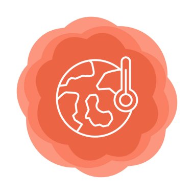 Termometre renk vektörü simgesine sahip dünya, Küresel Isınma kavramı