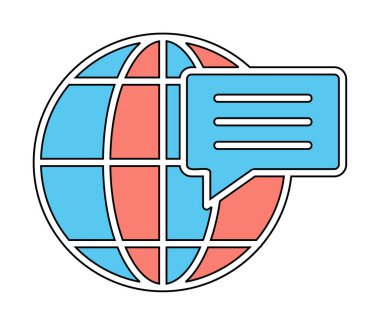 Dünya İletişim vektör simgesi modern illüstrasyon             