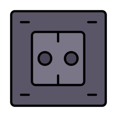 Modern Elektrik Soket simgesinin vektör illüstrasyonu       