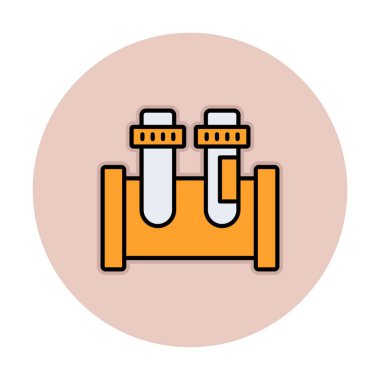 test tüpleri vektör düz renk simgesi 