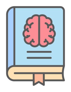 Nöroloji Kitabı web simgesi vektör illüstrasyonu