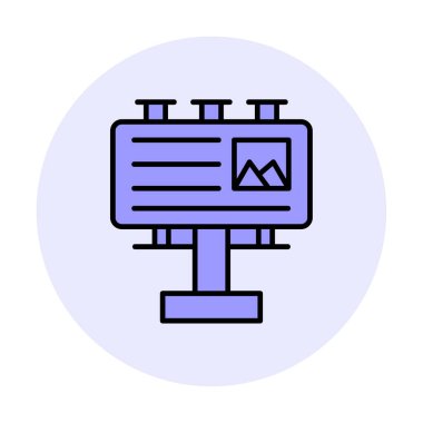 Billboard simgesinin vektör illüstrasyonu 