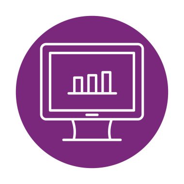 iş grafiği bilgisayar ekranında, vektör illüstrasyonu basit tasarım