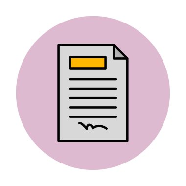 contract icon, vector illustration simple design