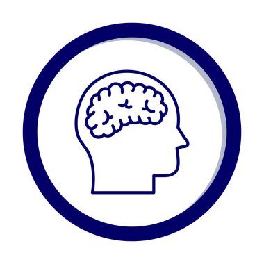 düz beyin ikonu vektör illüstrasyon tasarımı