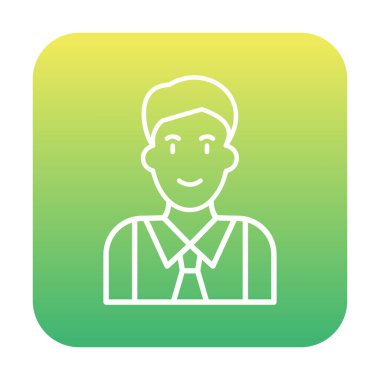 Basit yassı yönetici satırı simgesi. Kravatlı adam. 