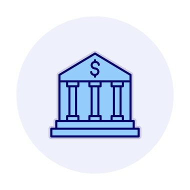 Banka simgesi, vektör illüstrasyonu 