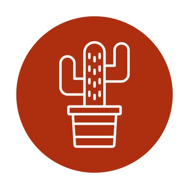 Kaktüs simgesi, basit tasarım çizimi  