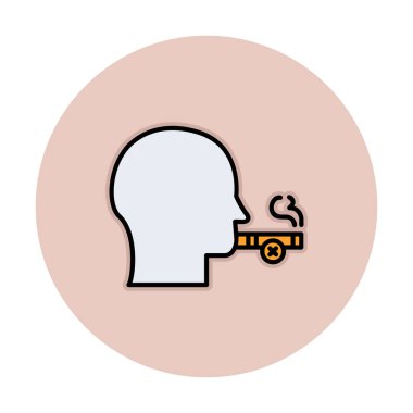 Basit Sigara İçilmez alanı simgesi, vektör illüstrasyonu