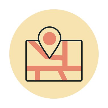 Konum iğnesi, vektör illüstrasyonlu harita simgesi