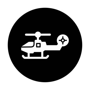 Askeri savaş helikopteri. Web simgesi basit illüstrasyon 