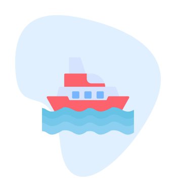 Gemi simgesi, vektör illüstrasyonu