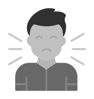 Korkmuş adam simgesi, korku konsepti, vektör illüstrasyonu