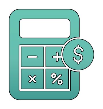 hesap makinesi düz simgesi, vektör illüstrasyonu