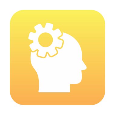 Düşünen baş simgesi, vektör çizimi basit tasarım