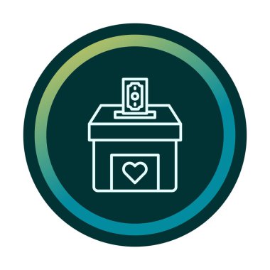 Bağış Kutusu vektör simgesi