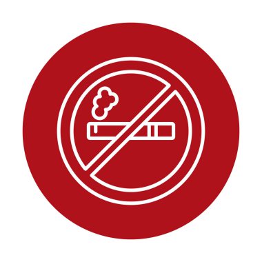 Basit Sigara İçilmez alanı simgesi, vektör illüstrasyonu