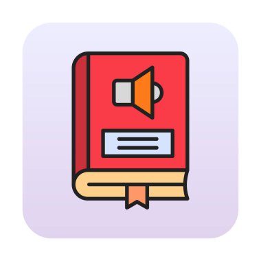 Ses kitabı web simgesi, vektör illüstrasyonu