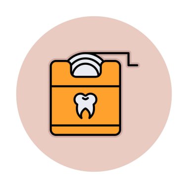 Diş ipi ikonu. Diş hekimi vektör illüstrasyonu.