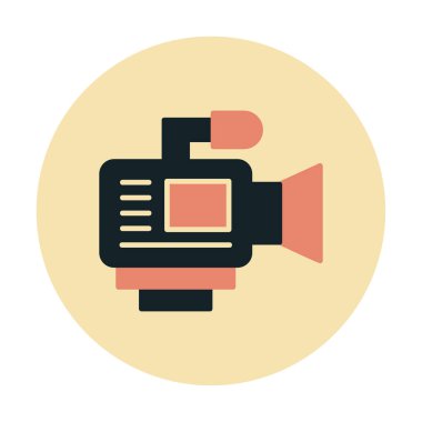 video kamera simgesi, vektör illüstrasyonu basit tasarım