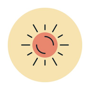 Güneş düz simge vektör çizim