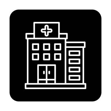 Hastane simgesi, vektör illüstrasyonu
