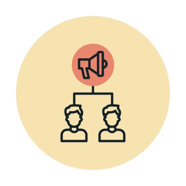 Basit Pazarlama Kampanyası simgesi, vektör illüstrasyonu